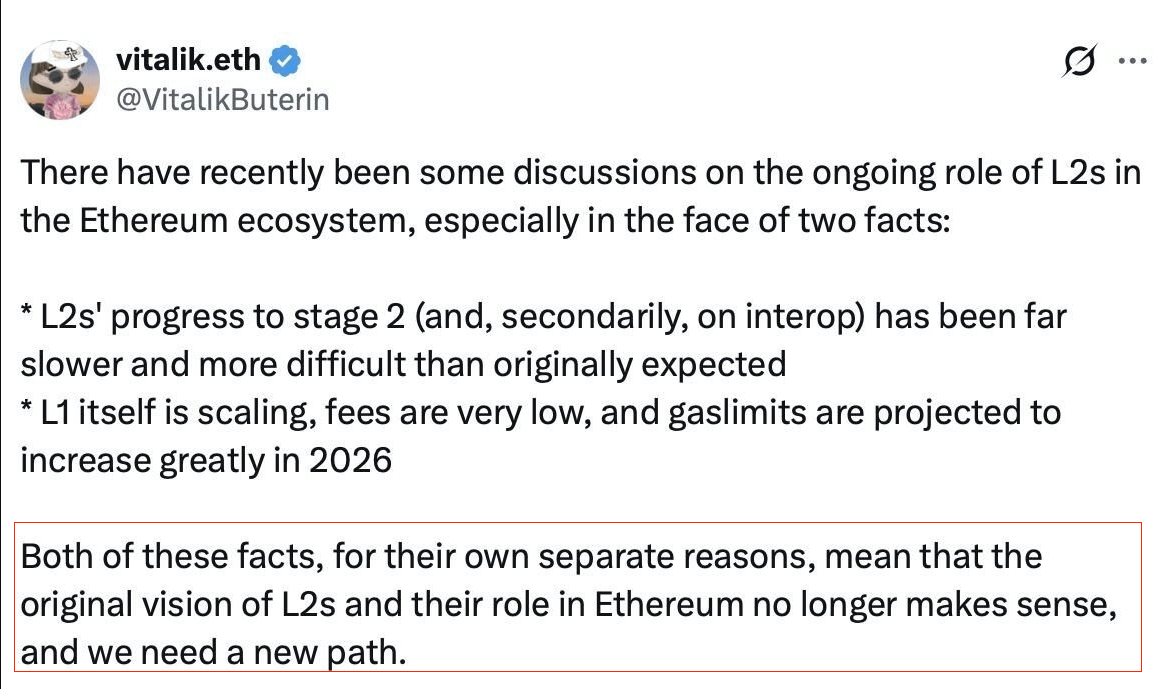 Ethereum ecosystem rethinking its L1 and L2 structure